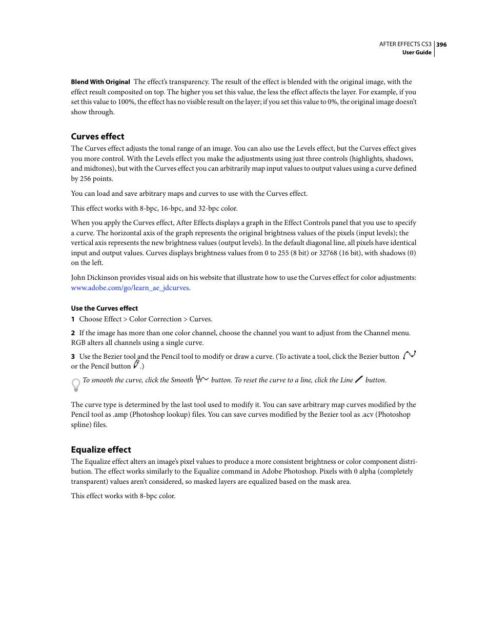 Curves effect, Equalize effect | Adobe After Effects CS3 User Manual | Page 401 / 677