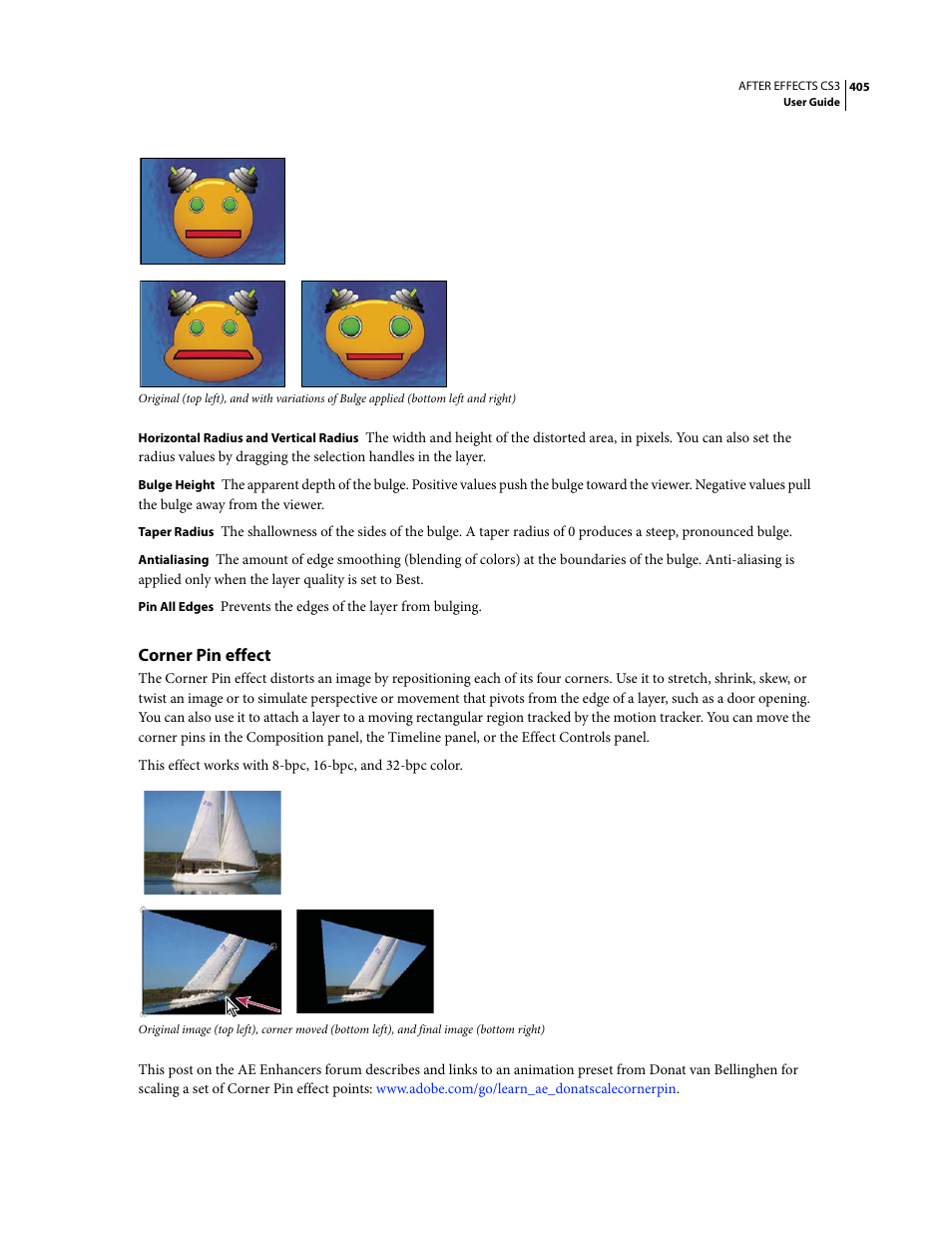 Corner pin effect | Adobe After Effects CS3 User Manual | Page 410 / 677
