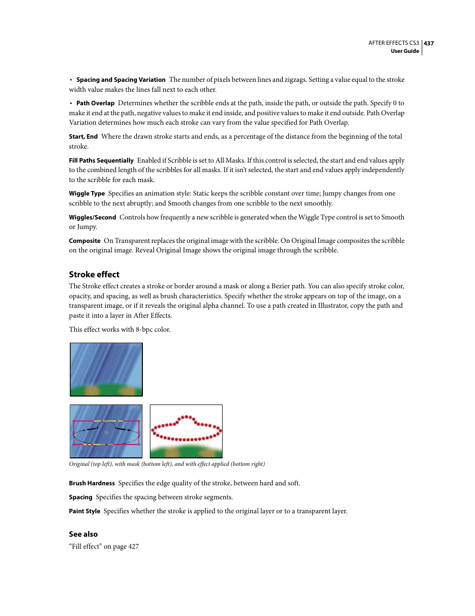 Stroke effect | Adobe After Effects CS3 User Manual | Page 442 / 677