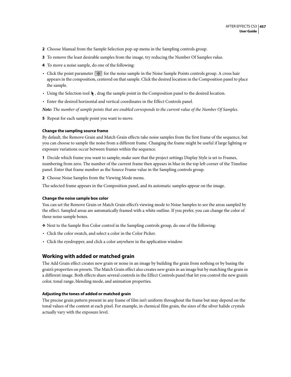 Working with added or matched grain | Adobe After Effects CS3 User Manual | Page 462 / 677