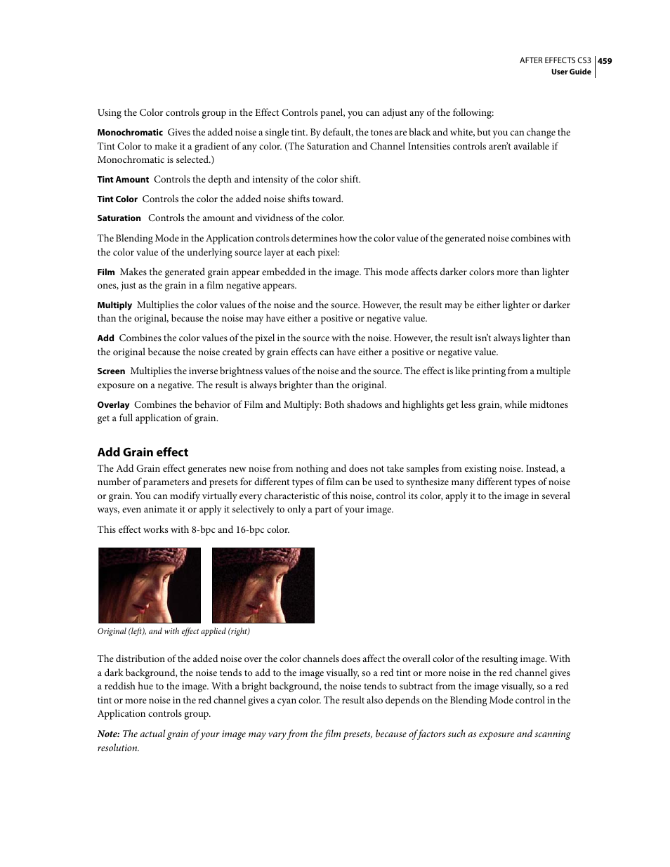 Add grain effect | Adobe After Effects CS3 User Manual | Page 464 / 677