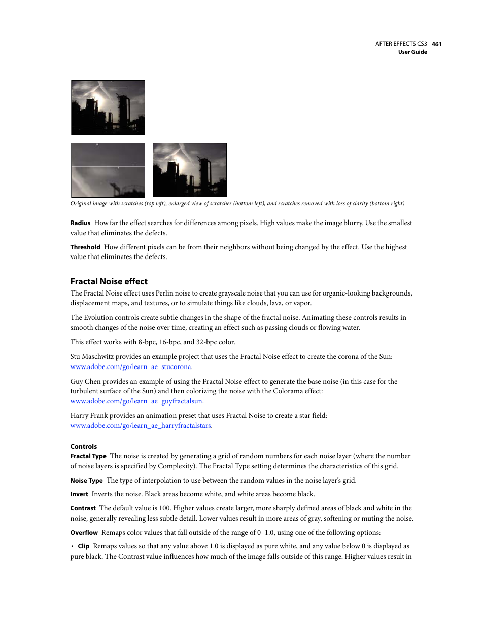 Fractal noise effect | Adobe After Effects CS3 User Manual | Page 466 / 677
