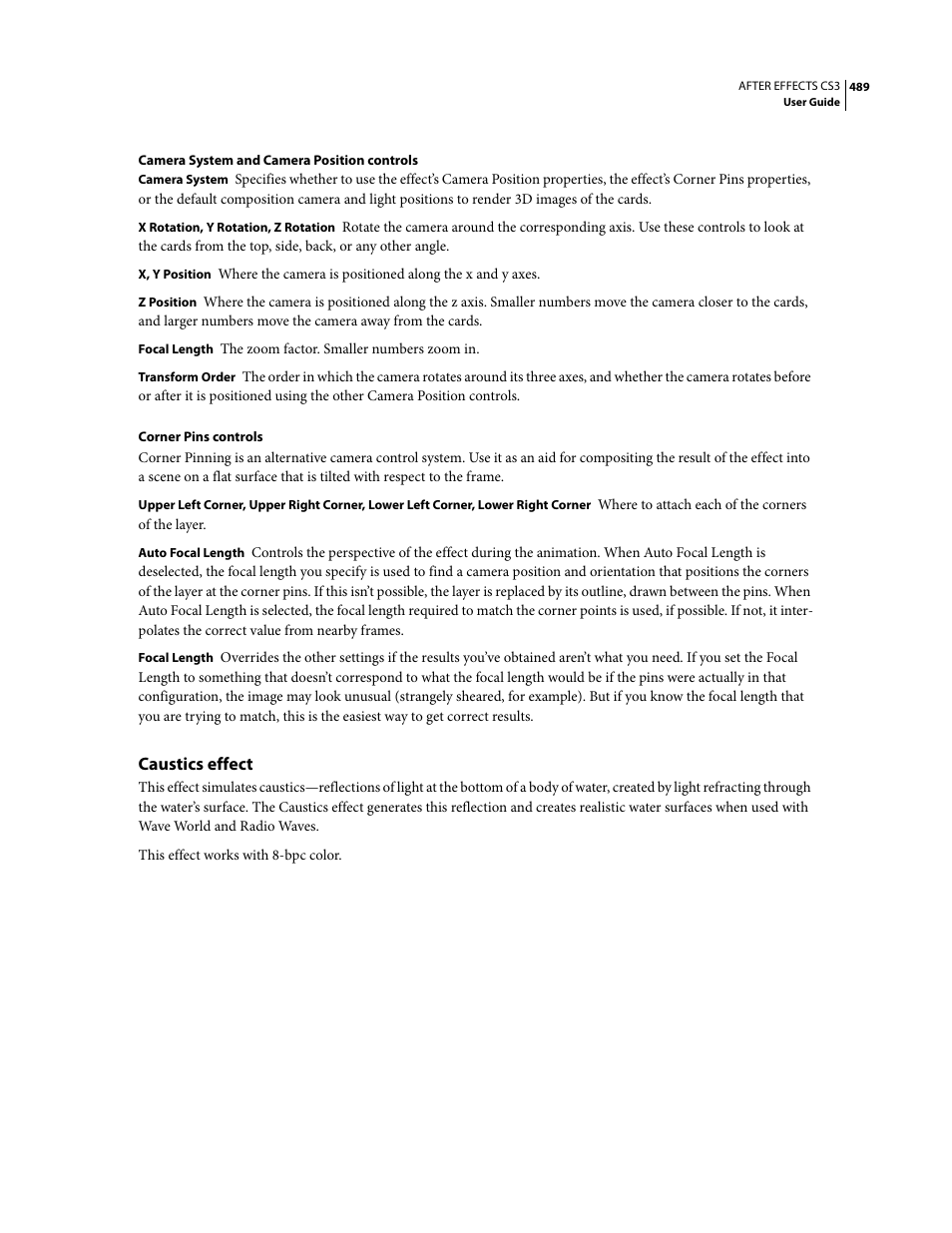 Caustics effect | Adobe After Effects CS3 User Manual | Page 494 / 677