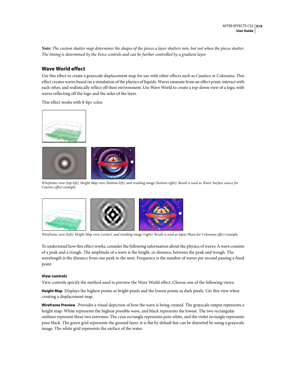 Wave world effect | Adobe After Effects CS3 User Manual | Page 519 / 677