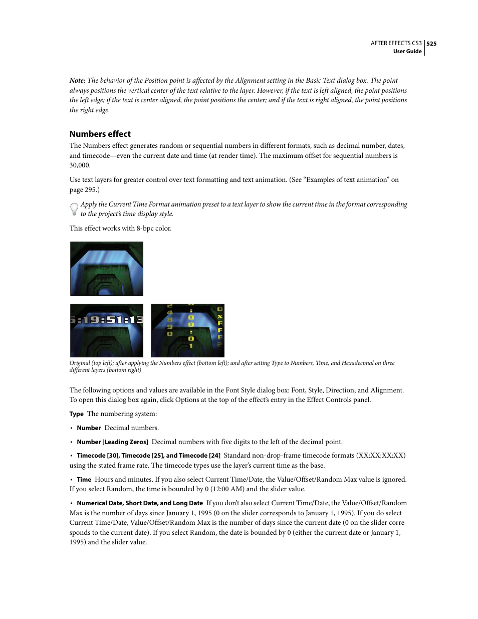 Numbers effect | Adobe After Effects CS3 User Manual | Page 530 / 677