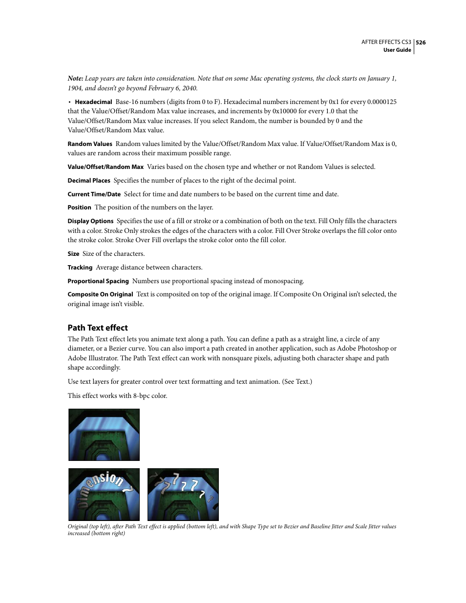 Path text effect | Adobe After Effects CS3 User Manual | Page 531 / 677