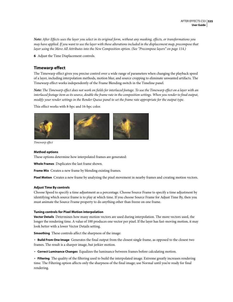 Timewarp effect | Adobe After Effects CS3 User Manual | Page 540 / 677