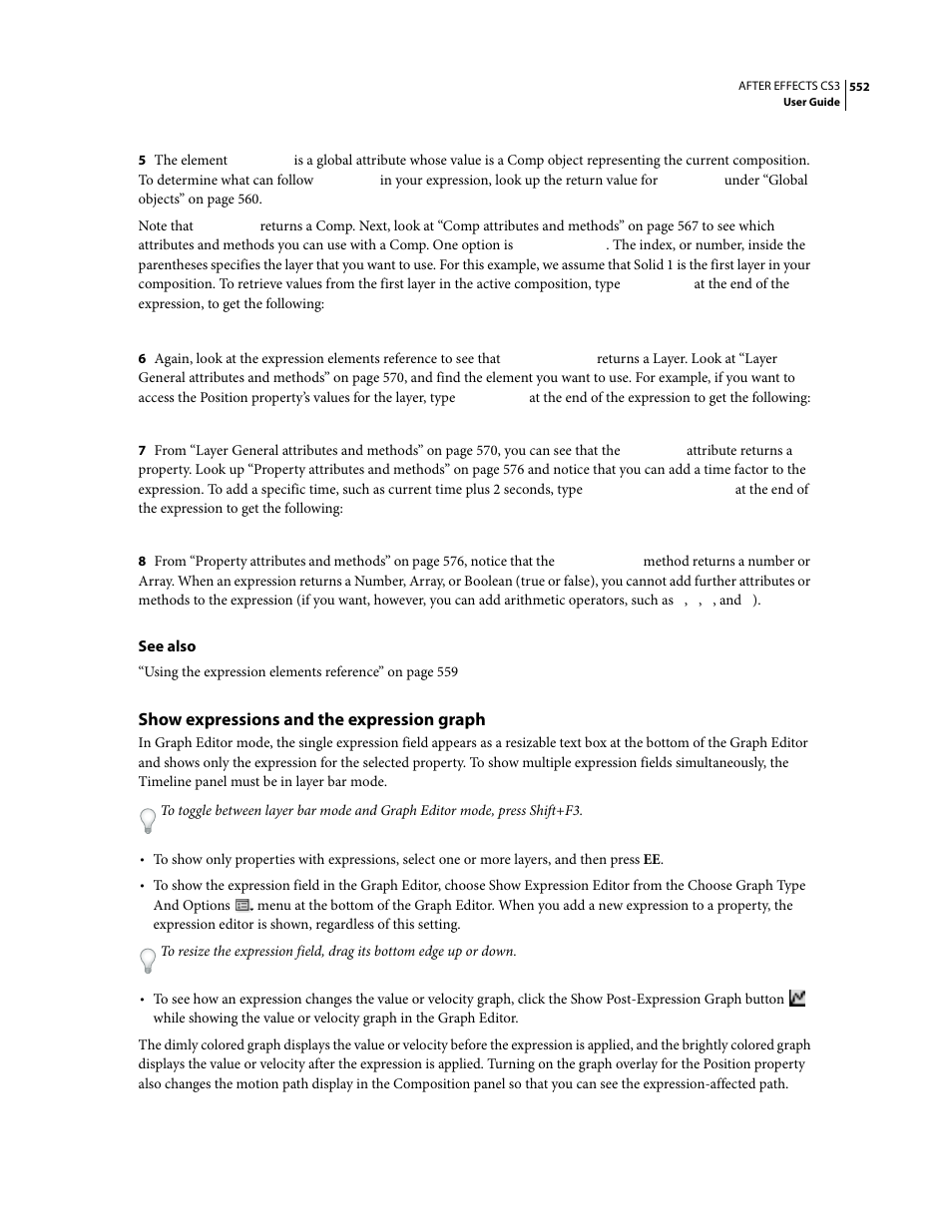 Show expressions and the expression graph | Adobe After Effects CS3 User Manual | Page 557 / 677