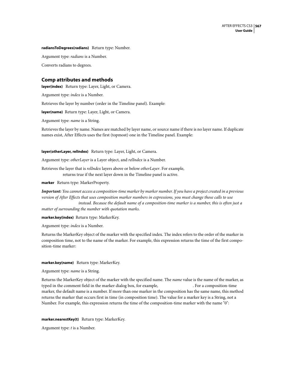 Comp attributes and methods | Adobe After Effects CS3 User Manual | Page 572 / 677