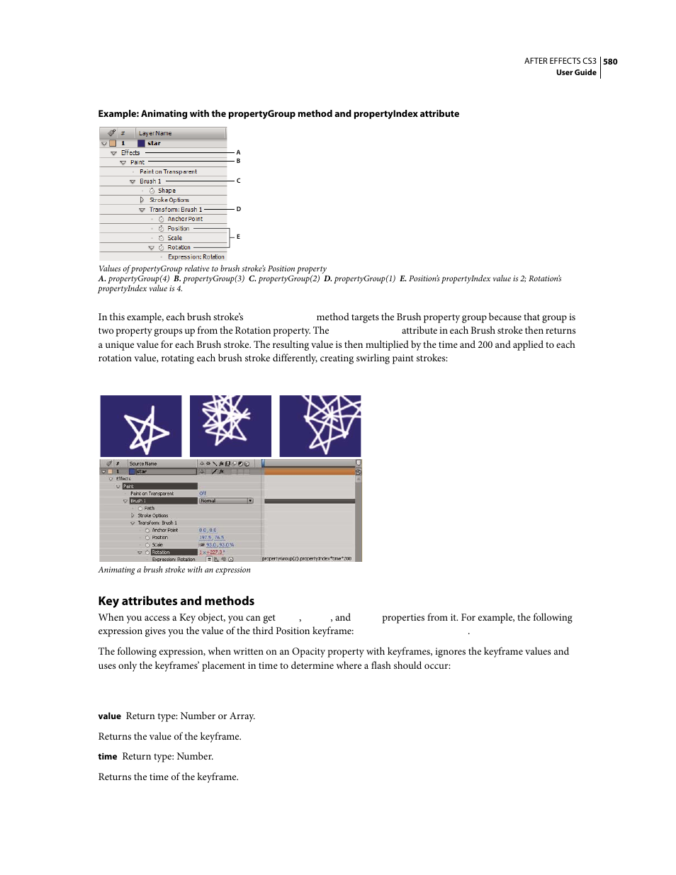 Key attributes and methods | Adobe After Effects CS3 User Manual | Page 585 / 677