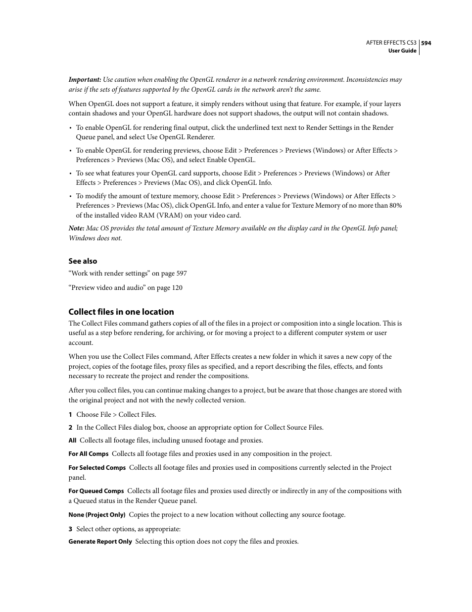 Collect files in one location | Adobe After Effects CS3 User Manual | Page 599 / 677