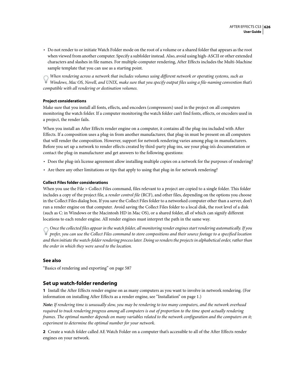 Set up watch-folder rendering | Adobe After Effects CS3 User Manual | Page 631 / 677