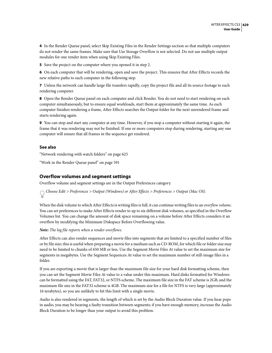 Overflow volumes and segment settings | Adobe After Effects CS3 User Manual | Page 634 / 677