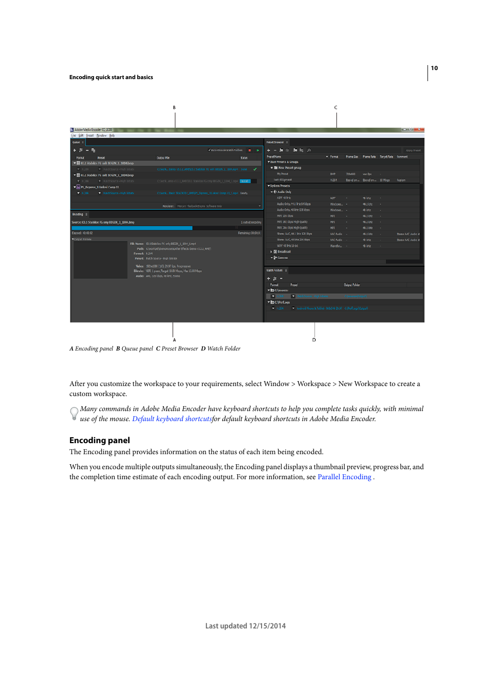 Encoding panel | Adobe Media Encoder CC User Manual | Page 13 / 59