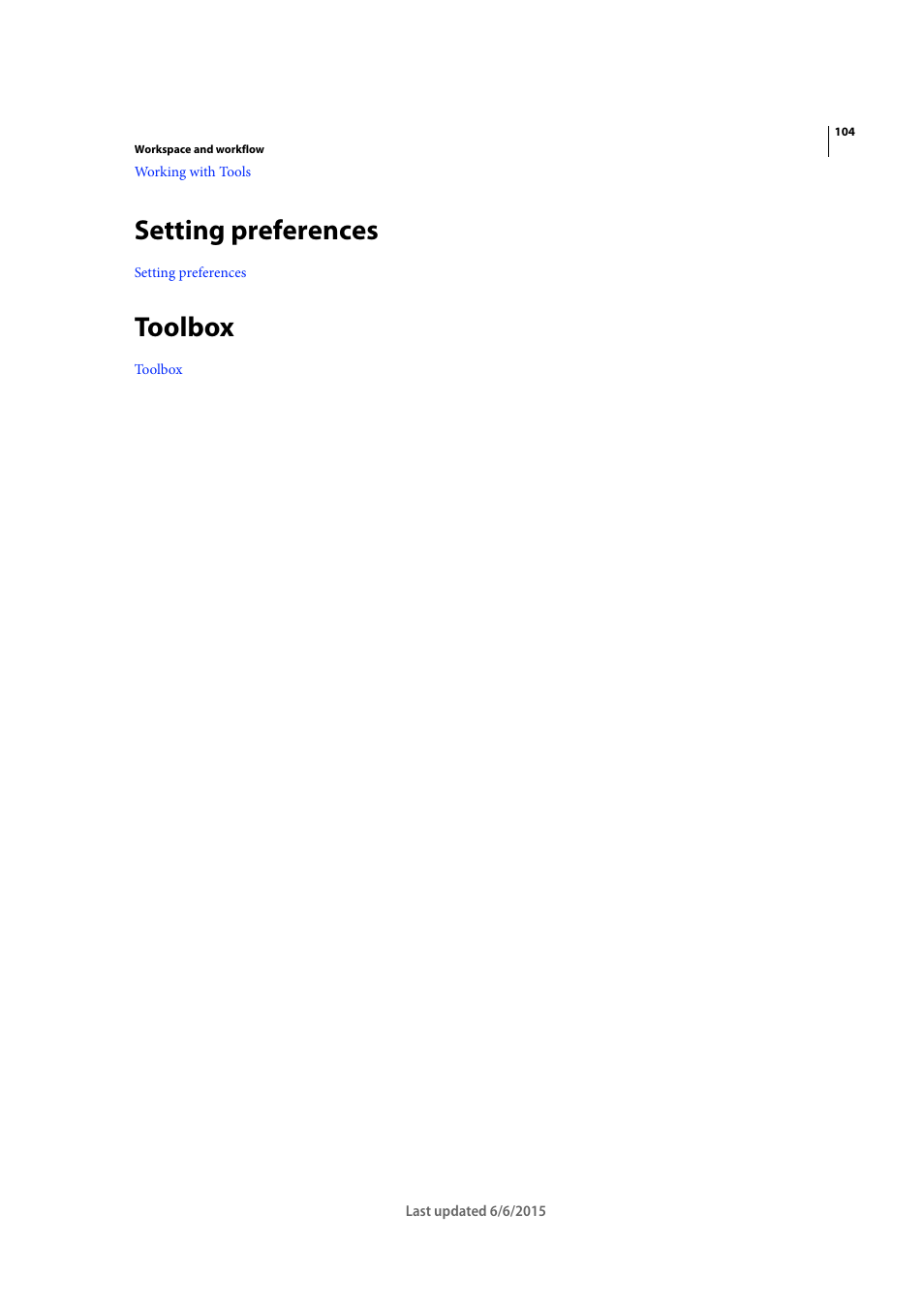 Setting preferences, Toolbox | Adobe InDesign CC 2015 User Manual | Page 109 / 643