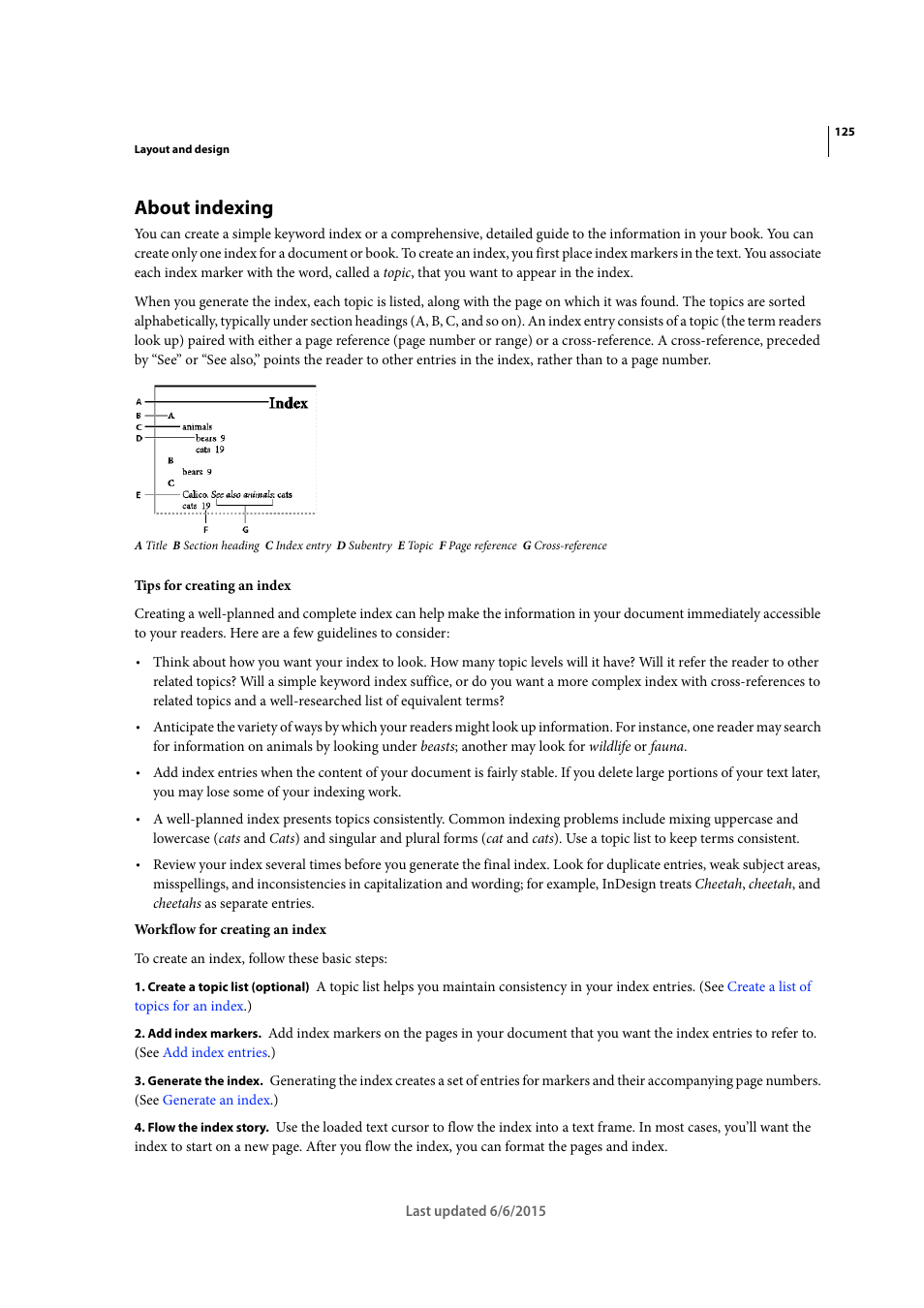 About indexing | Adobe InDesign CC 2015 User Manual | Page 130 / 643
