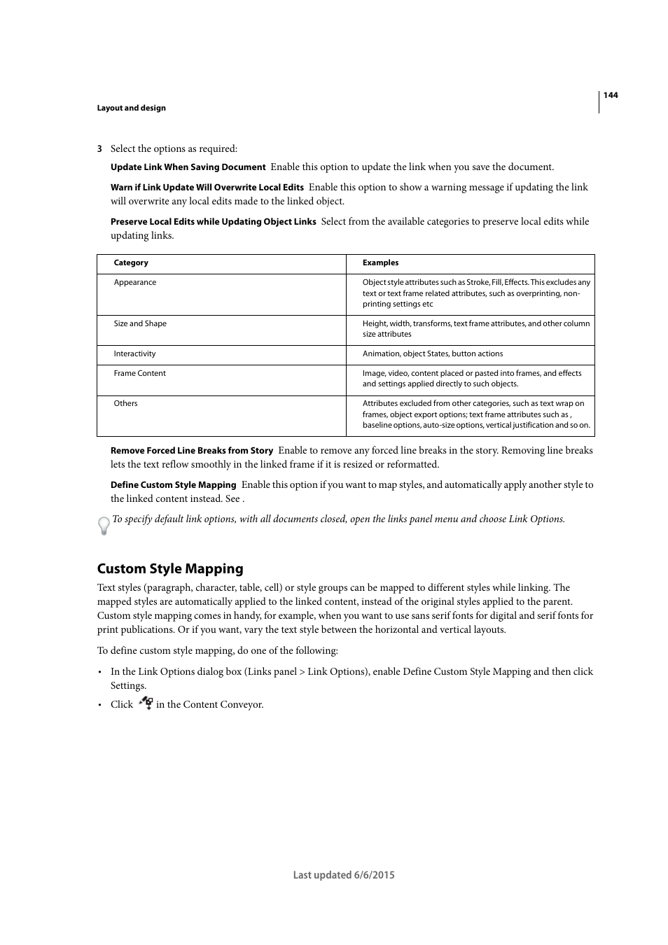 Custom style mapping | Adobe InDesign CC 2015 User Manual | Page 149 / 643