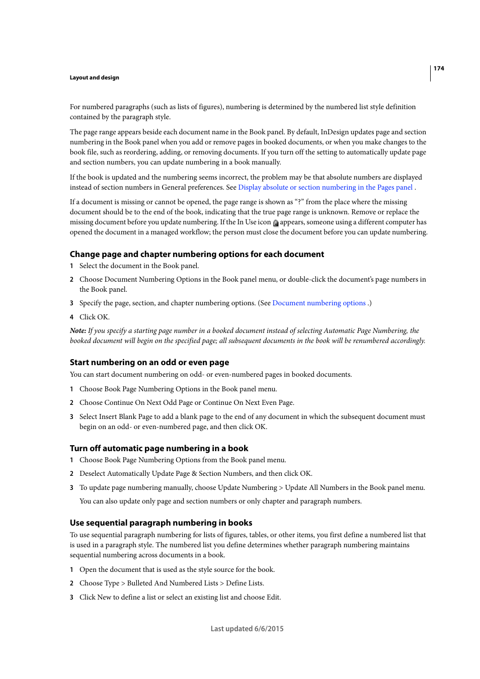 Use sequential paragraph numbering in books | Adobe InDesign CC 2015 User Manual | Page 179 / 643