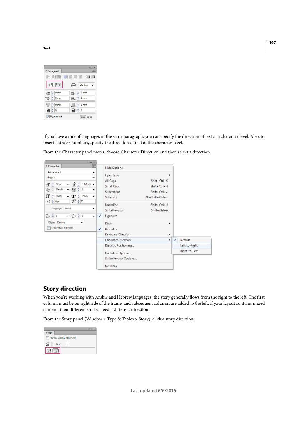 Story direction | Adobe InDesign CC 2015 User Manual | Page 202 / 643