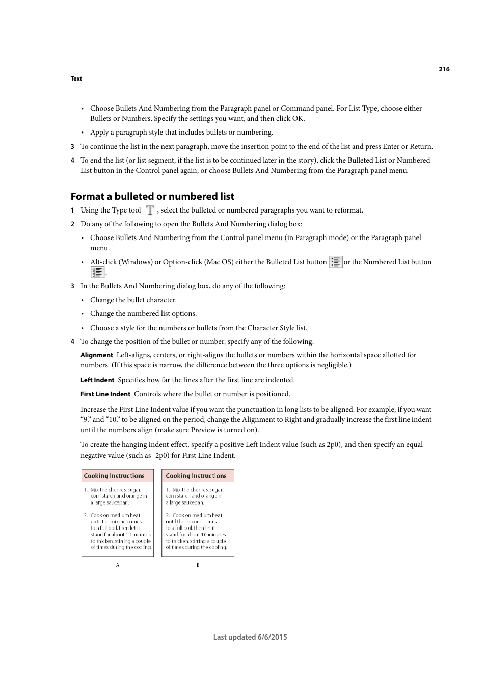 Format a bulleted or numbered list | Adobe InDesign CC 2015 User Manual | Page 221 / 643