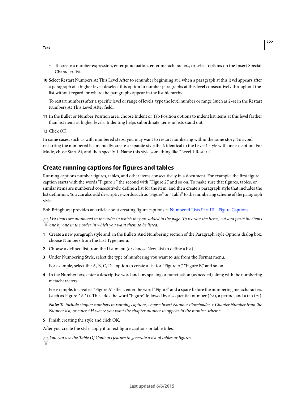 Create running captions for figures and tables | Adobe InDesign CC 2015 User Manual | Page 227 / 643