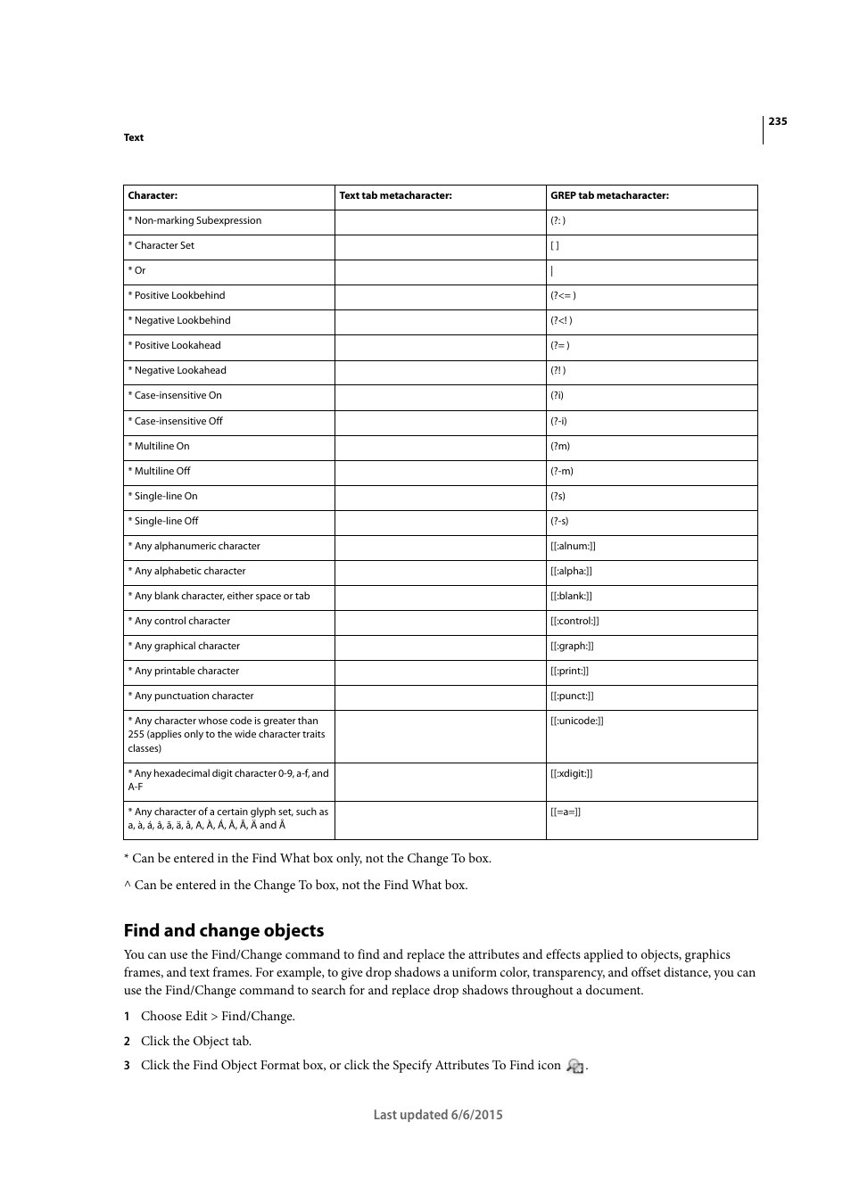 Find and change objects | Adobe InDesign CC 2015 User Manual | Page 240 / 643