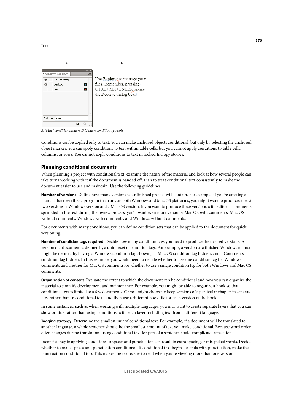 Planning conditional documents | Adobe InDesign CC 2015 User Manual | Page 281 / 643