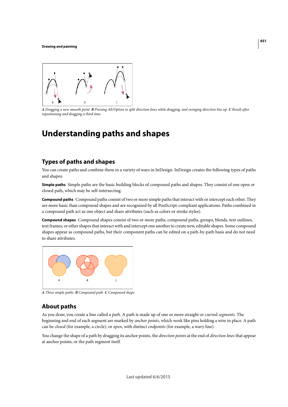 Understanding paths and shapes, Types of paths and shapes, About paths | Adobe InDesign CC 2015 User Manual | Page 456 / 643