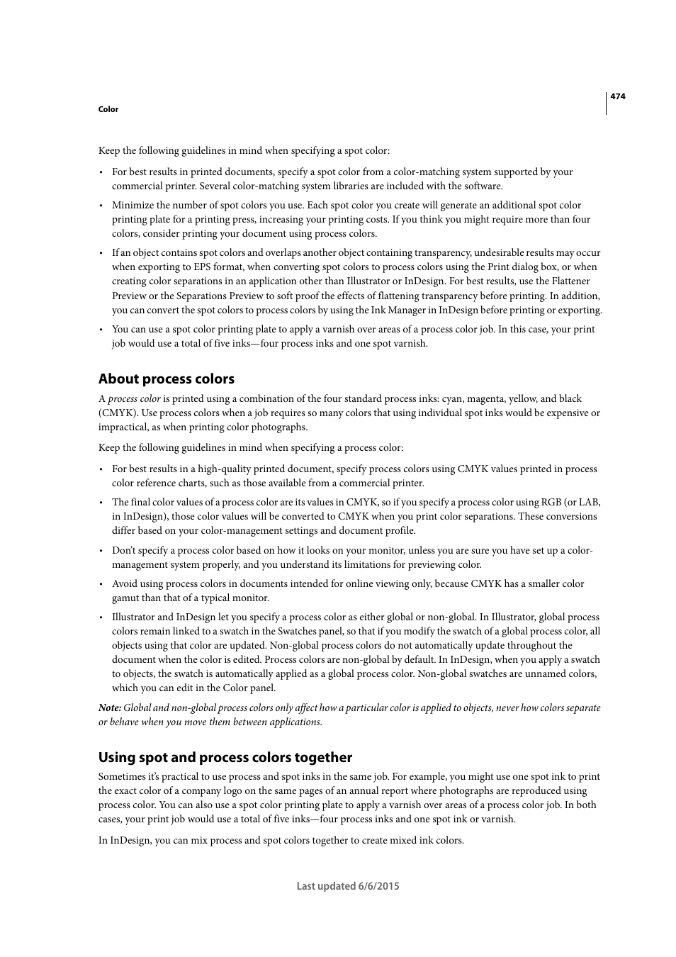 About process colors, Using spot and process colors together | Adobe InDesign CC 2015 User Manual | Page 479 / 643