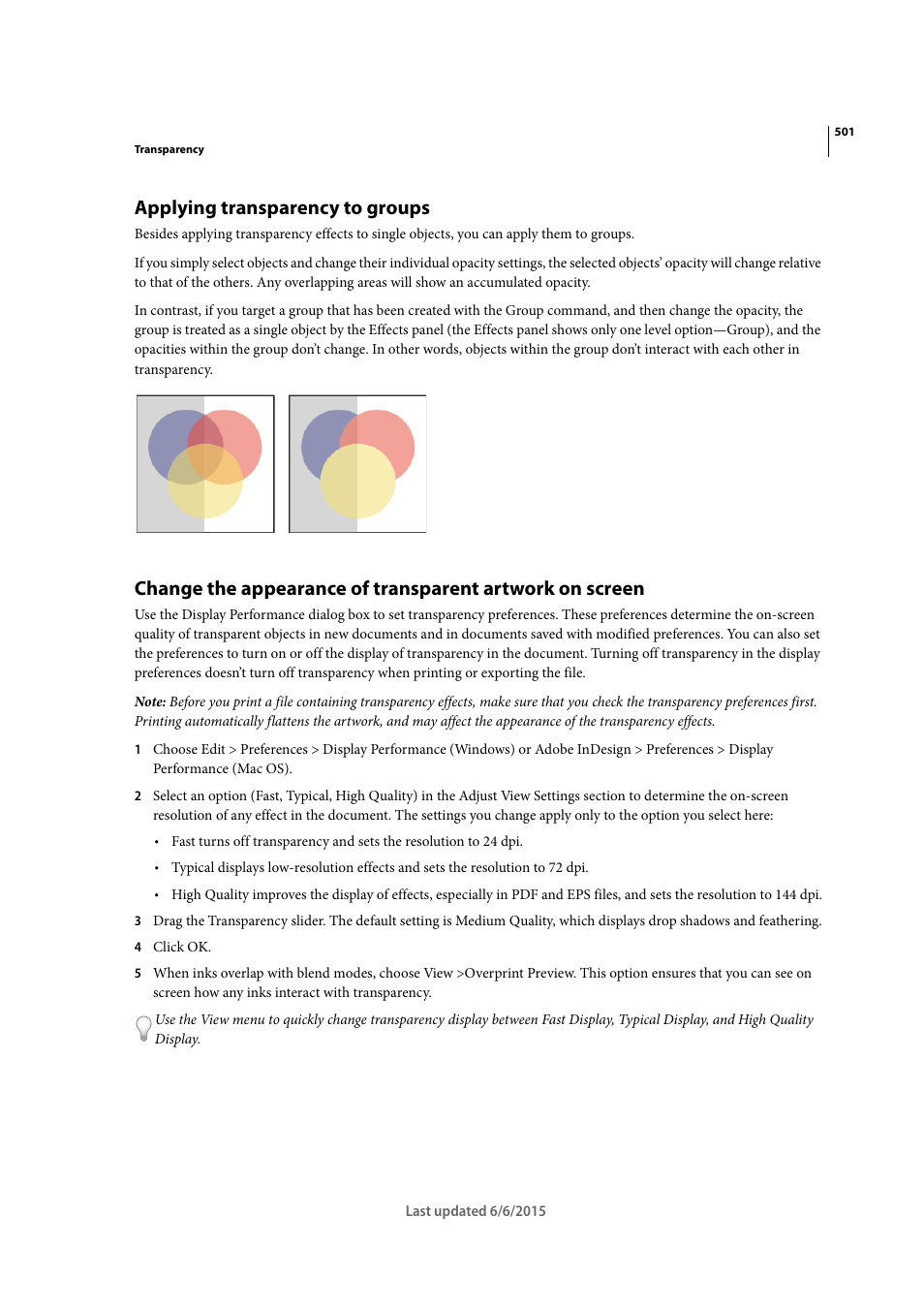 Applying transparency to groups | Adobe InDesign CC 2015 User Manual | Page 506 / 643