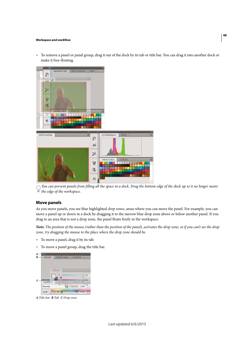 Move panels | Adobe InDesign CC 2015 User Manual | Page 51 / 643