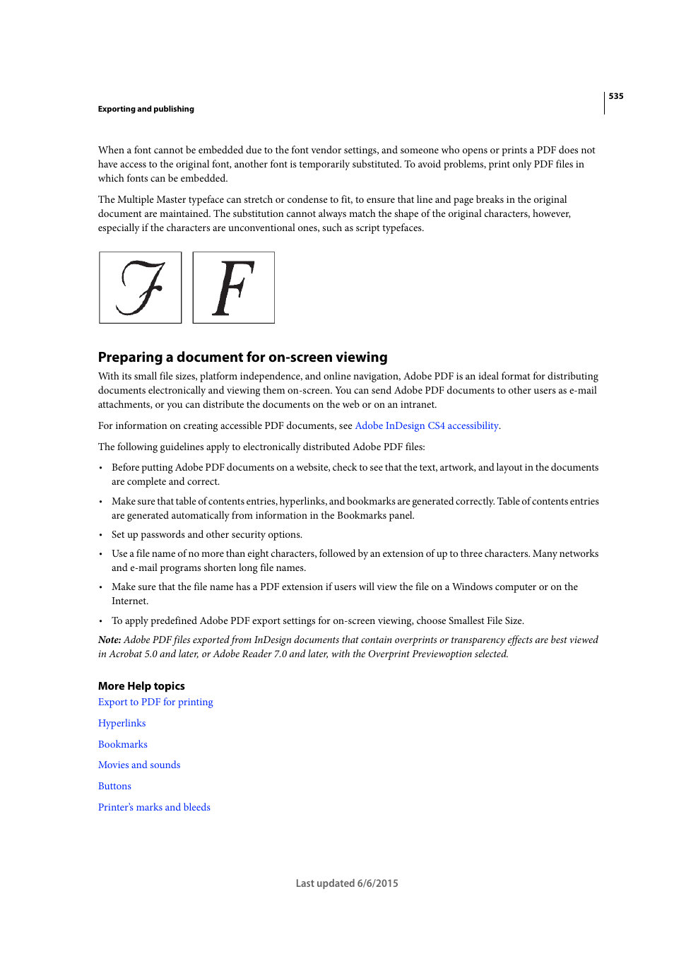 Preparing a document for on-screen viewing | Adobe InDesign CC 2015 User Manual | Page 540 / 643