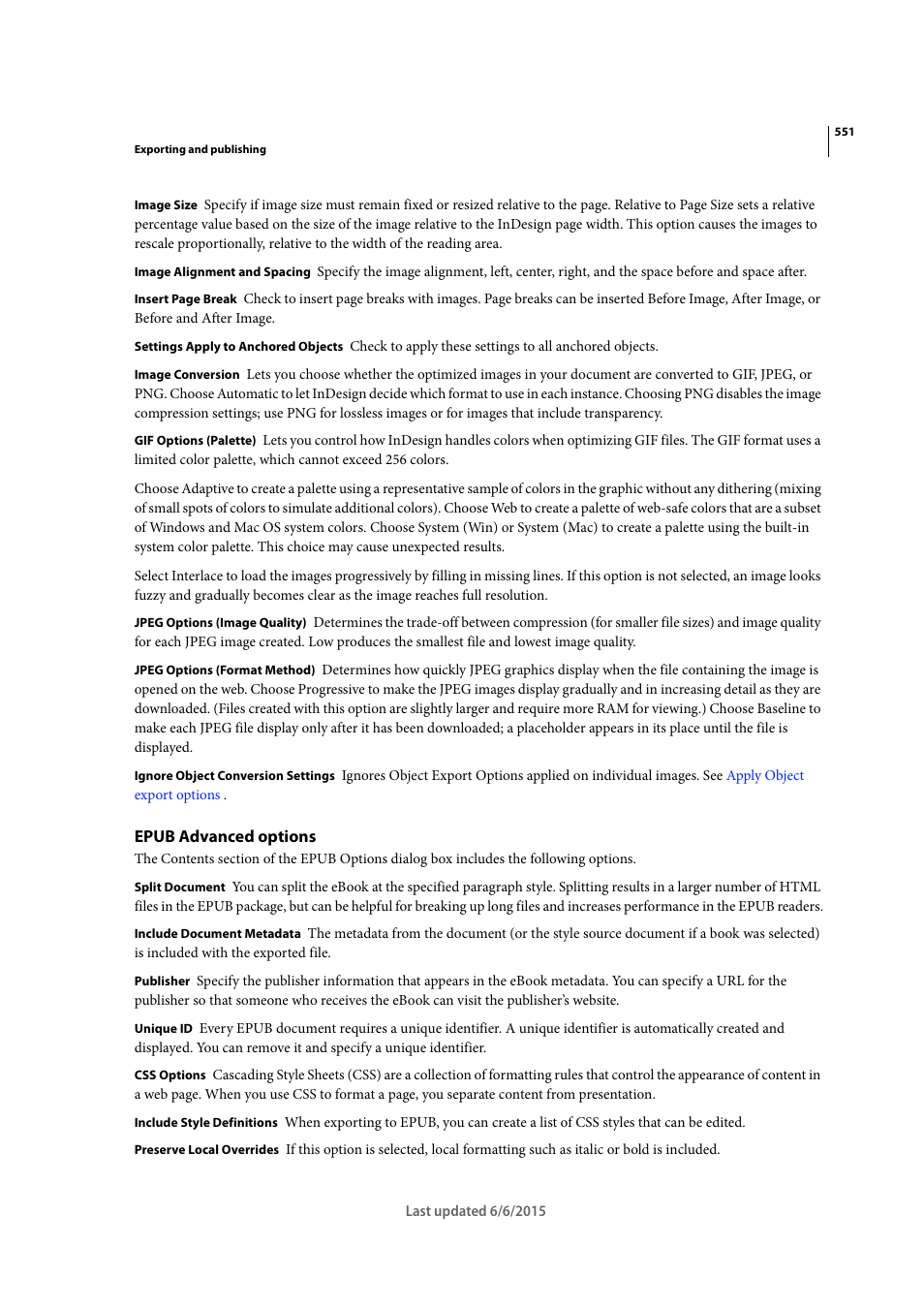 Epub advanced options | Adobe InDesign CC 2015 User Manual | Page 556 / 643