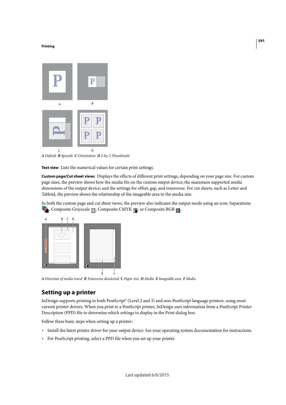 Setting up a printer | Adobe InDesign CC 2015 User Manual | Page 596 / 643