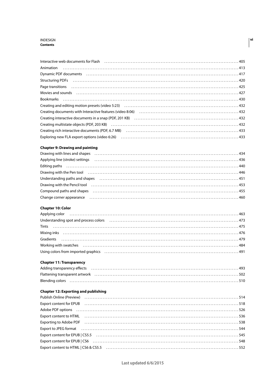 Adobe InDesign CC 2015 User Manual | Page 6 / 643