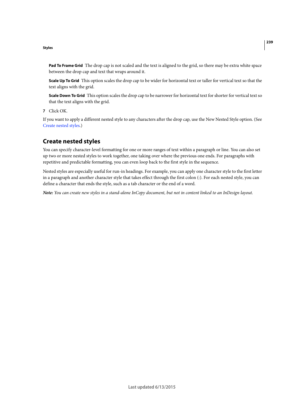 Create nested styles | Adobe InCopy CC 2015 User Manual | Page 242 / 393