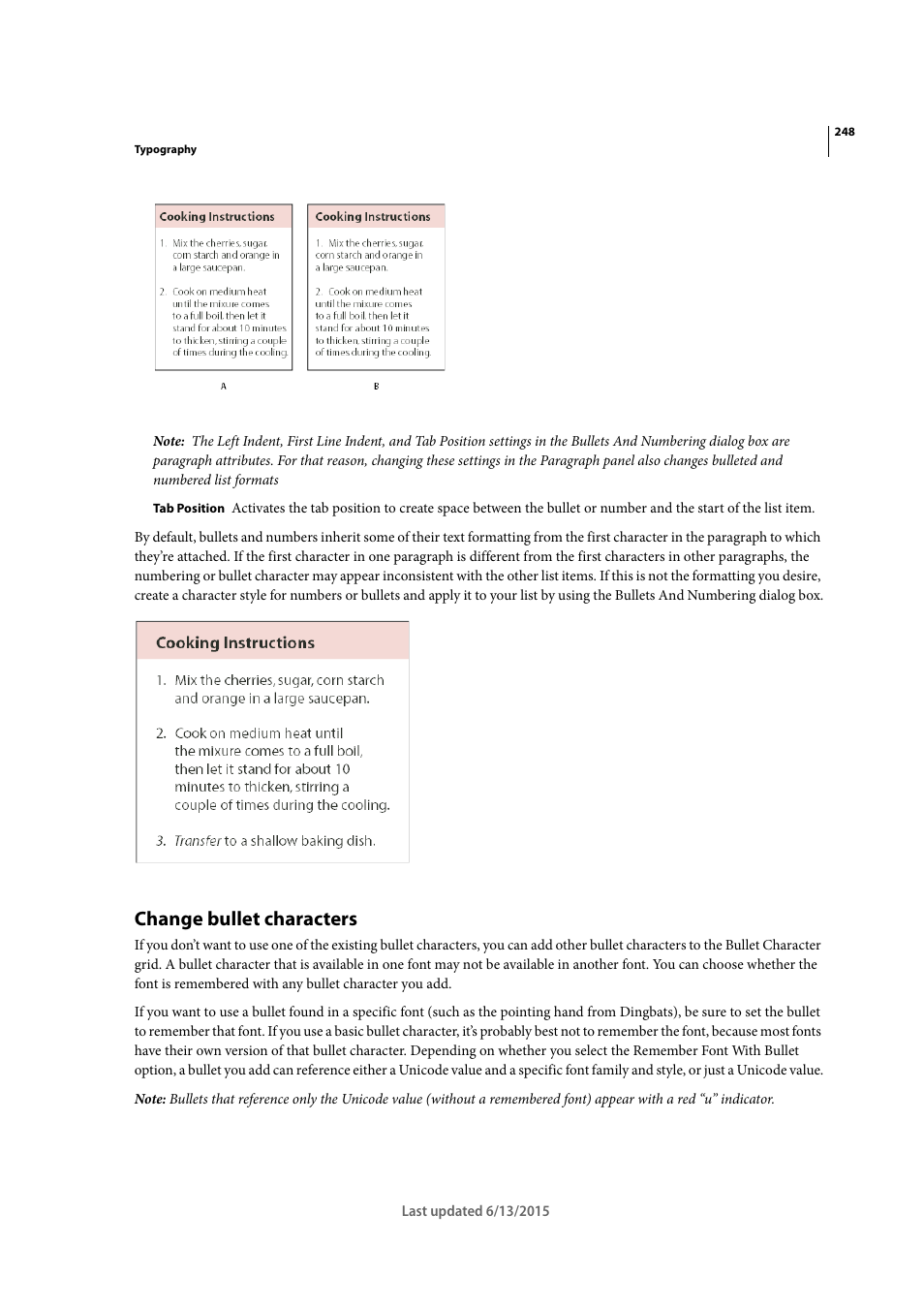 Change bullet characters | Adobe InCopy CC 2015 User Manual | Page 251 / 393