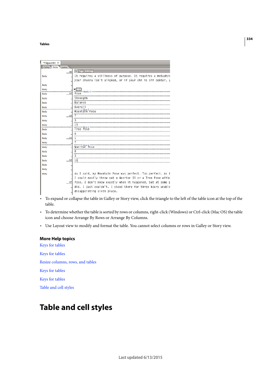 Table and cell styles | Adobe InCopy CC 2015 User Manual | Page 336 / 393
