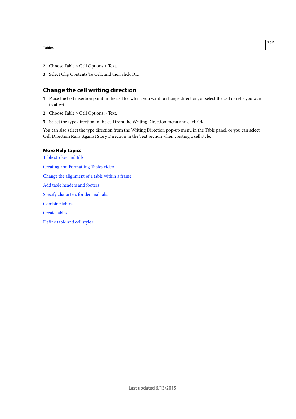 Change the cell writing direction | Adobe InCopy CC 2015 User Manual | Page 354 / 393