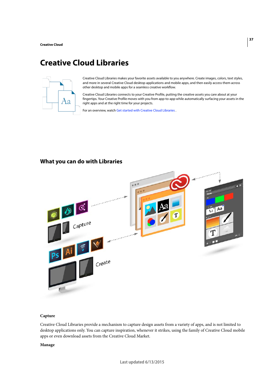 Creative cloud libraries, What you can do with libraries | Adobe InCopy CC 2015 User Manual | Page 40 / 393