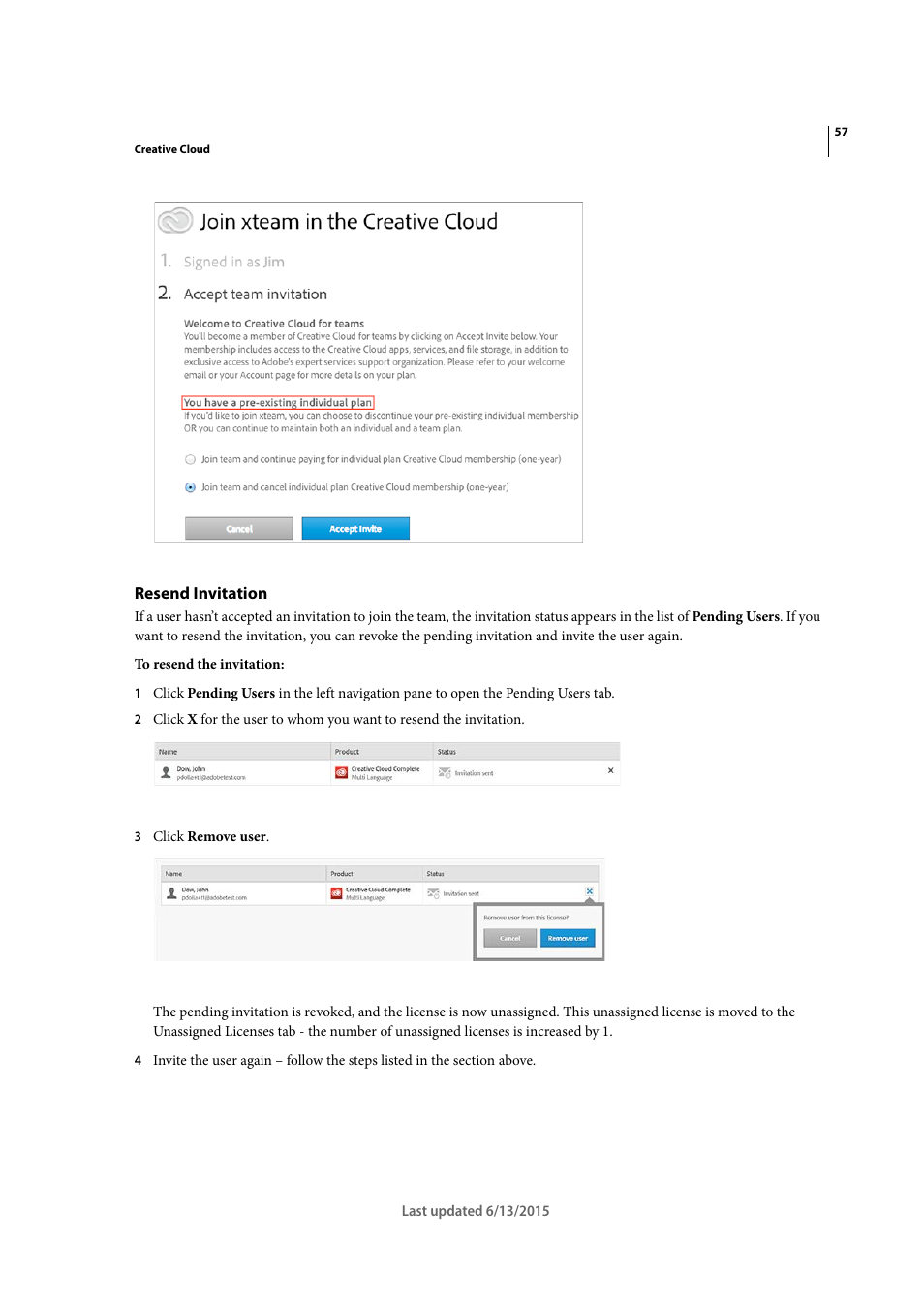 Resend invitation | Adobe InCopy CC 2015 User Manual | Page 60 / 393