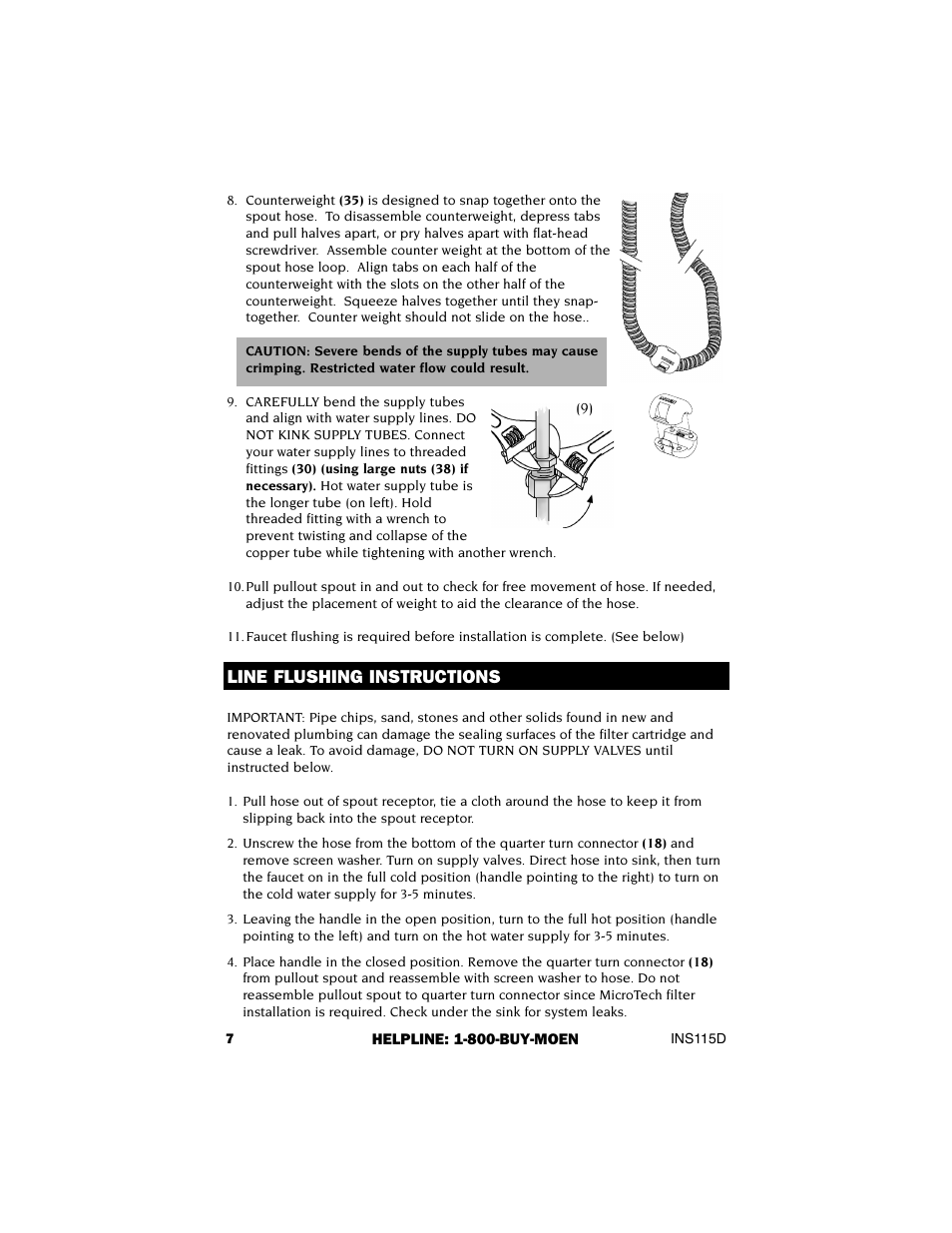 Line flushing instructions | Culligan 7850S User Manual | Page 8 / 48