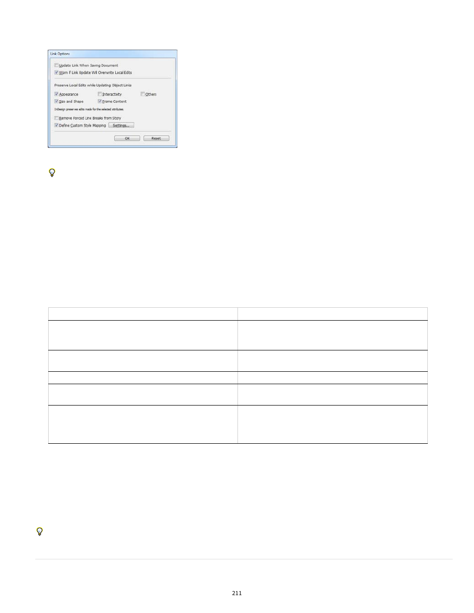 Custom style mapping | Adobe InDesign User Manual | Page 216 / 829