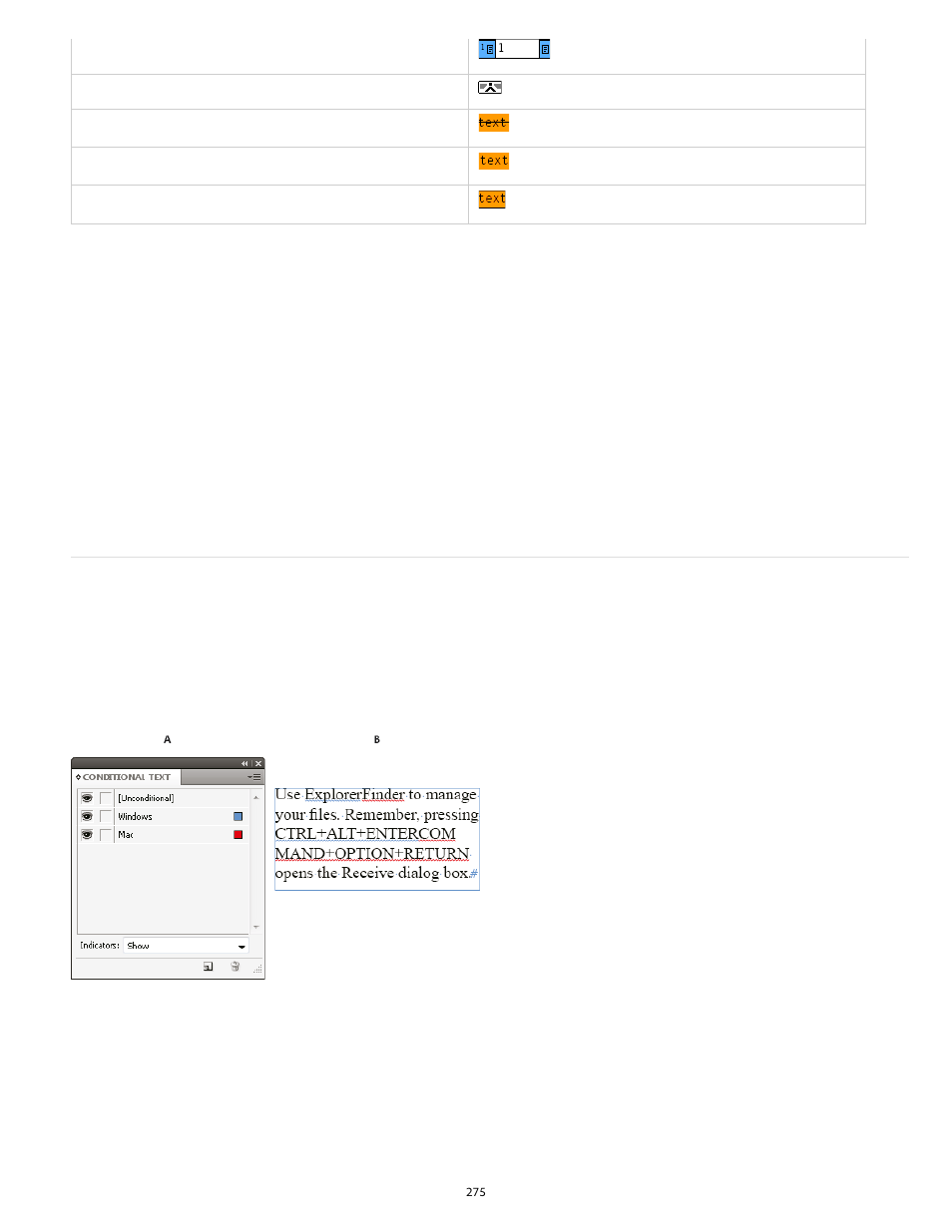 Use conditional text | Adobe InDesign User Manual | Page 280 / 829