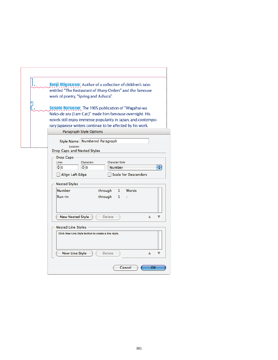 Create nested styles | Adobe InDesign User Manual | Page 386 / 829