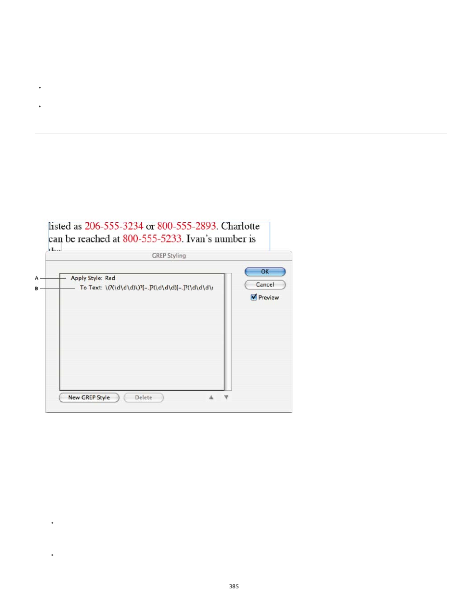 Create grep styles | Adobe InDesign User Manual | Page 390 / 829