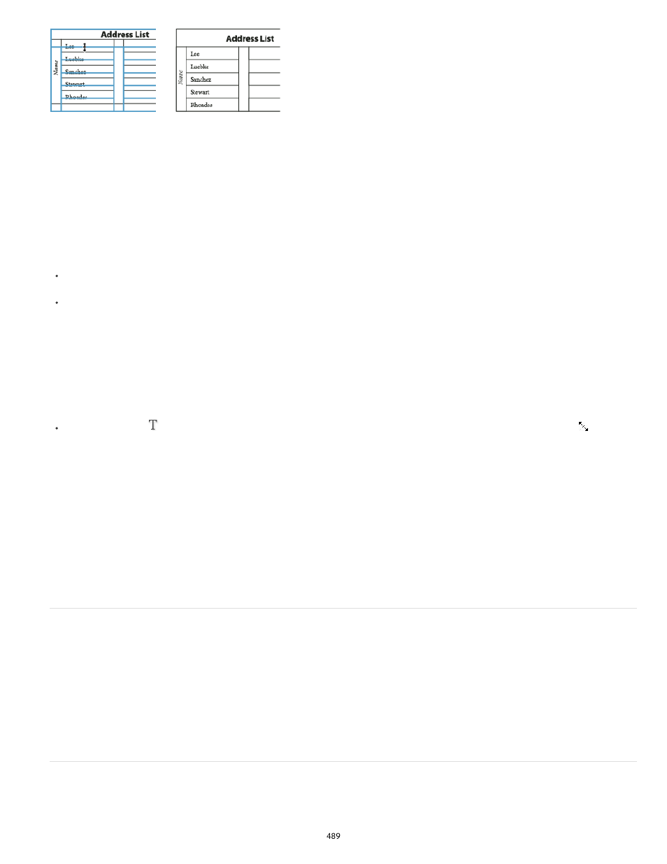 Change the spacing before or after a table, Break tables across frames | Adobe InDesign User Manual | Page 494 / 829