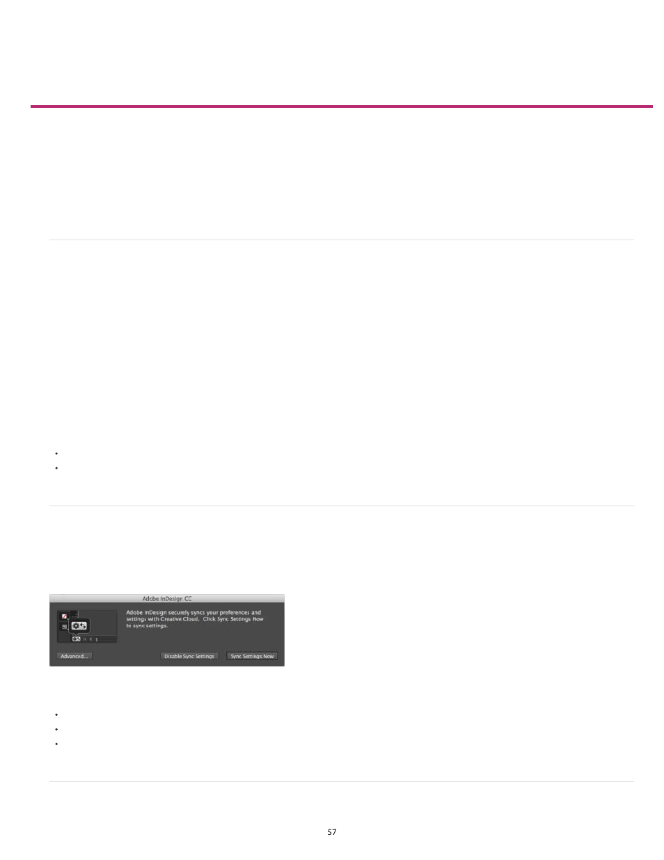 Sync settings using adobe creative cloud | cc | Adobe InDesign User Manual | Page 62 / 829