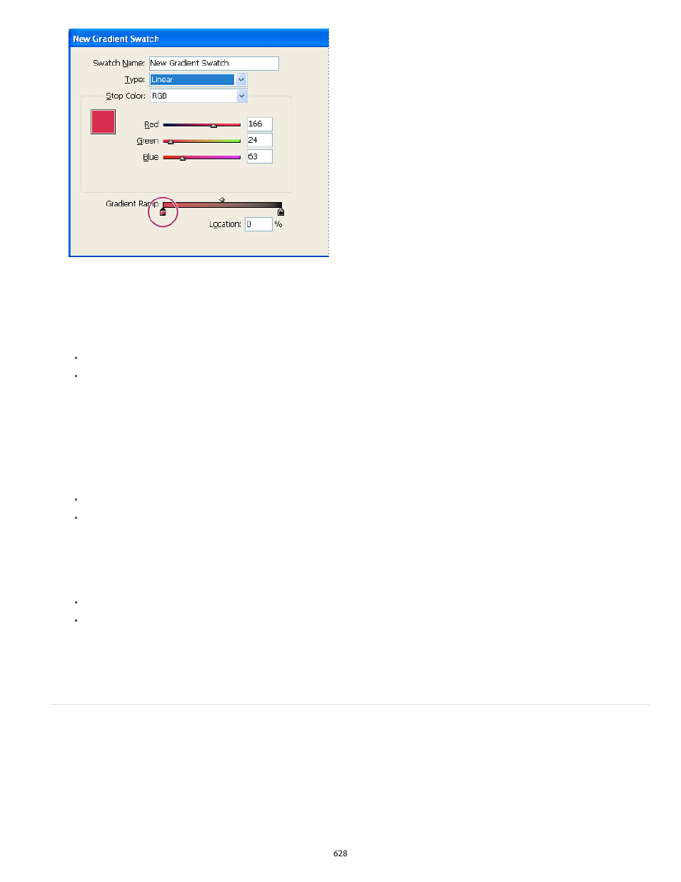 Apply an unnamed gradient using the gradient panel | Adobe InDesign User Manual | Page 633 / 829