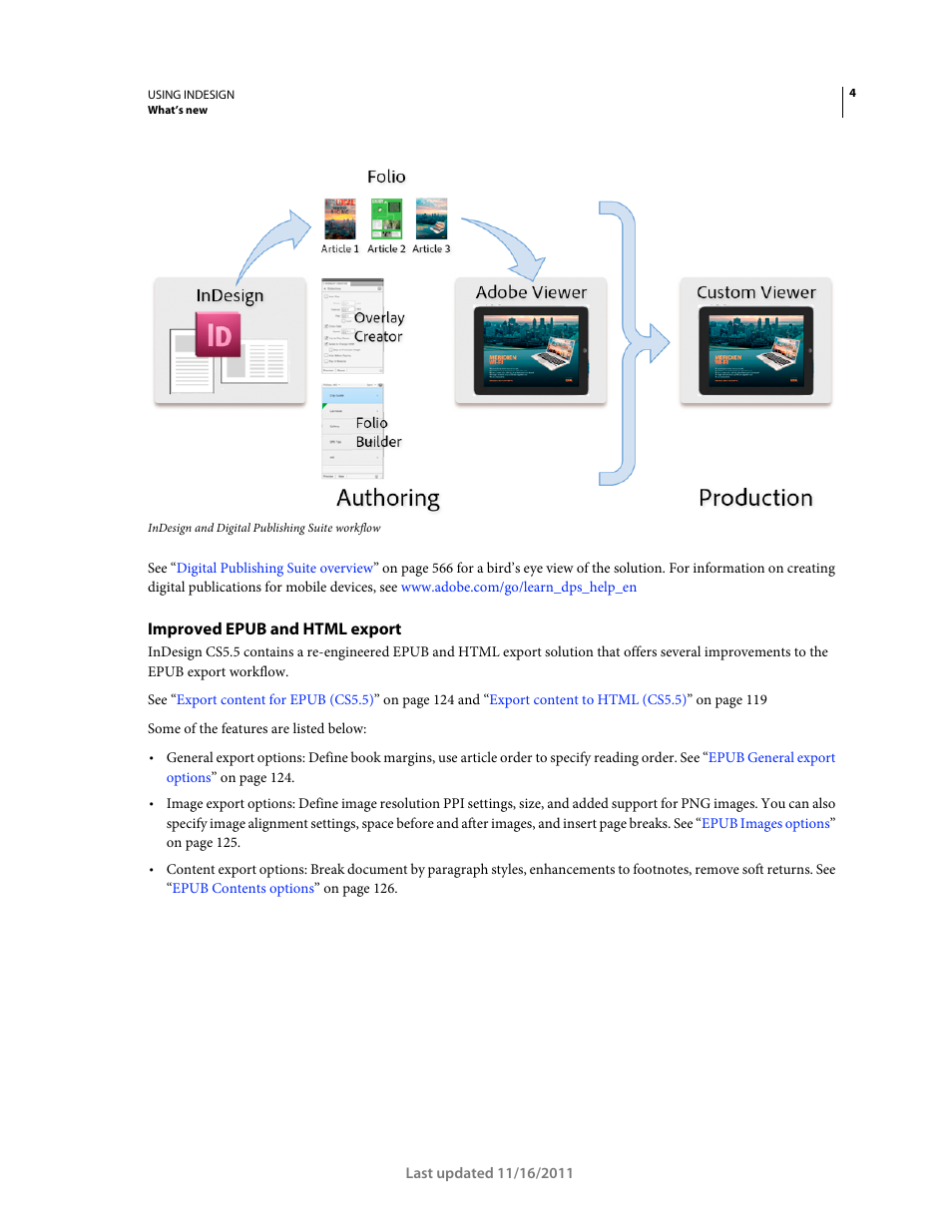 Improved epub and html export | Adobe InDesign CS5 User Manual | Page 10 / 710